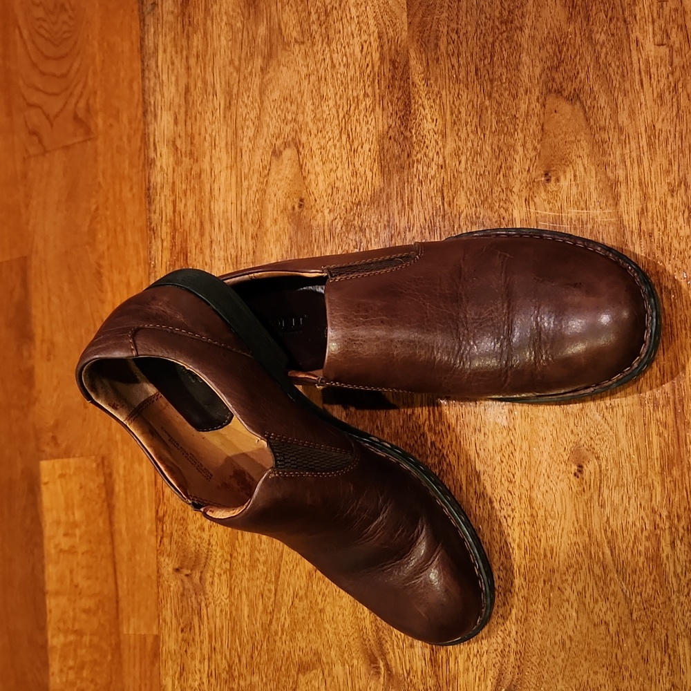Born Brown Leather Oxford Loafers